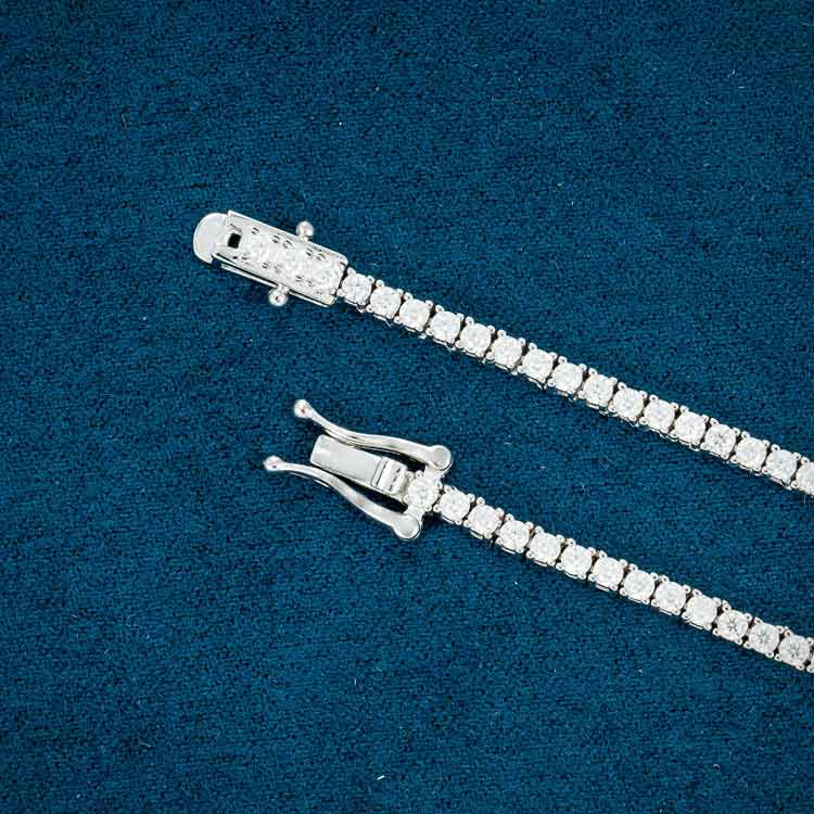 2MM Sterling Silver Hip hop Moissanite tennis Chain