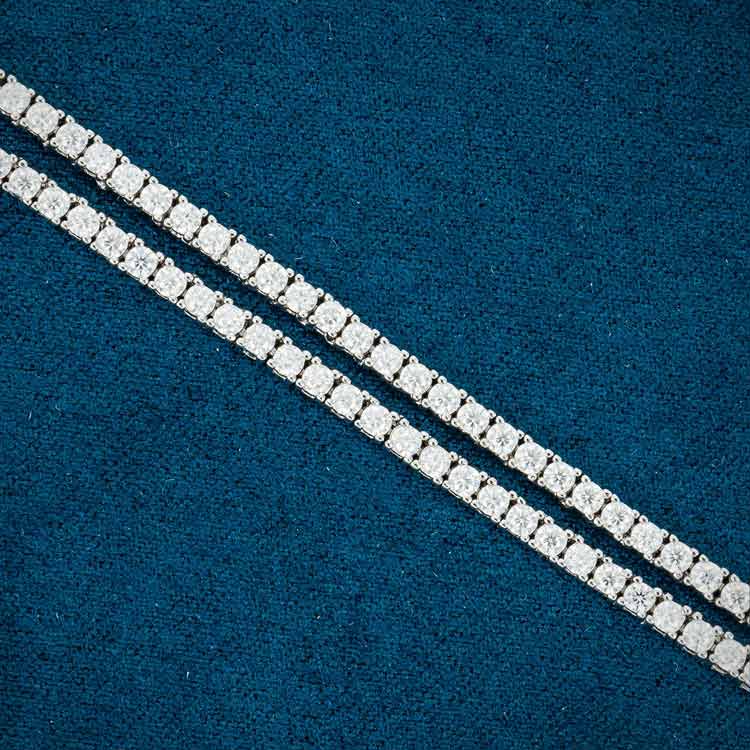 2MM Sterling Silver Hip hop Moissanite tennis Chain