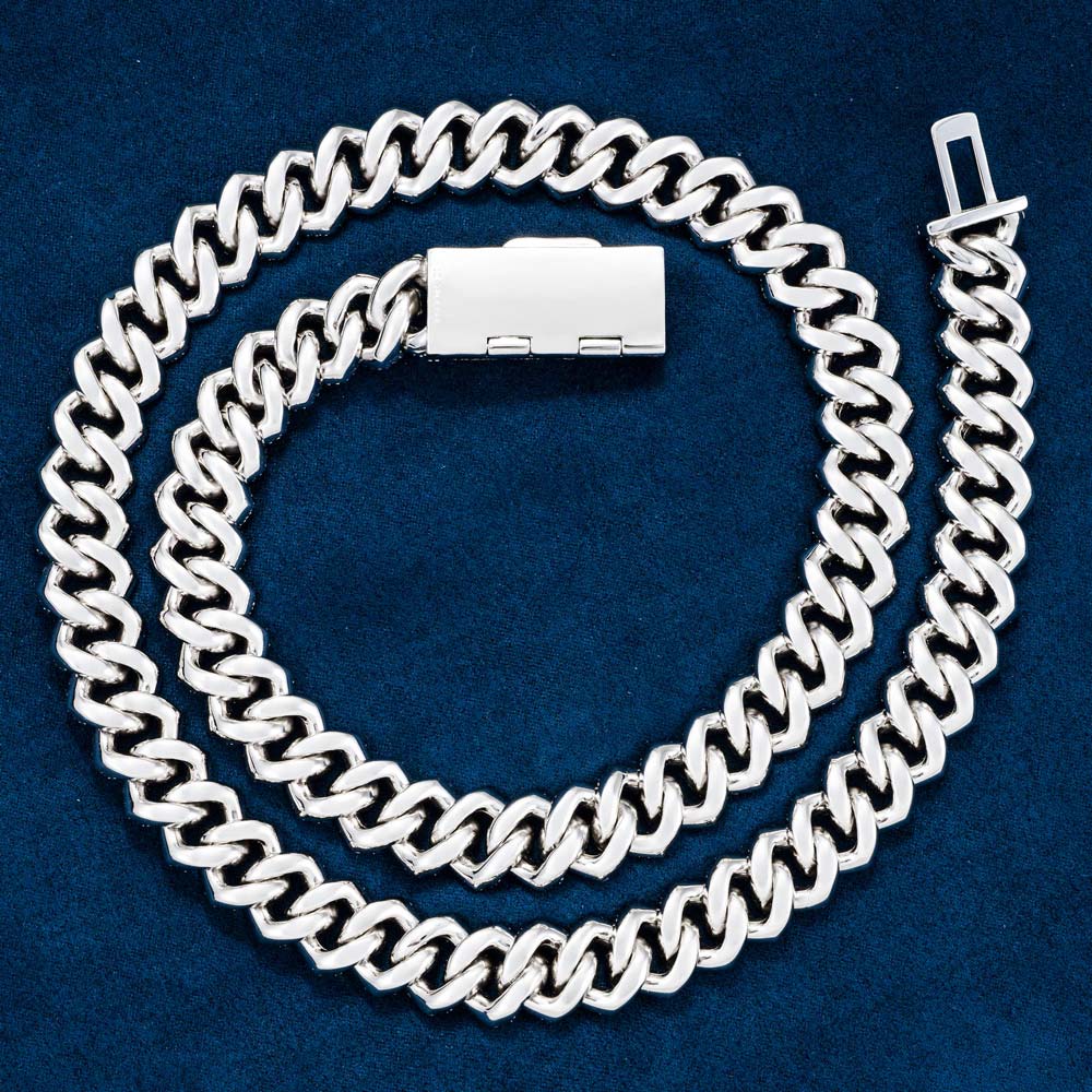 15MM Men's 925 Silver Moissanite Cuban Link Chain