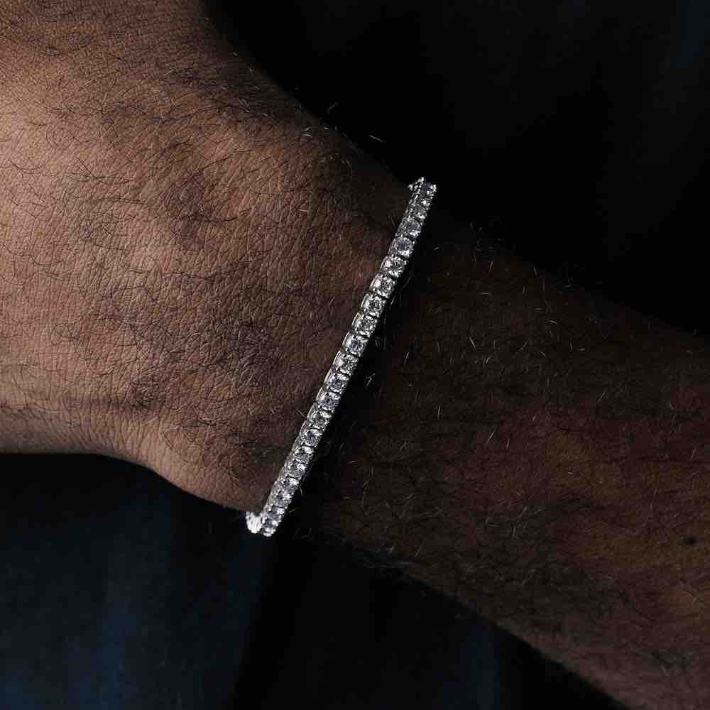 Luxury 3MM Moissanite Tennis Bracelet in 925 Silver for Men & Women Jewelry