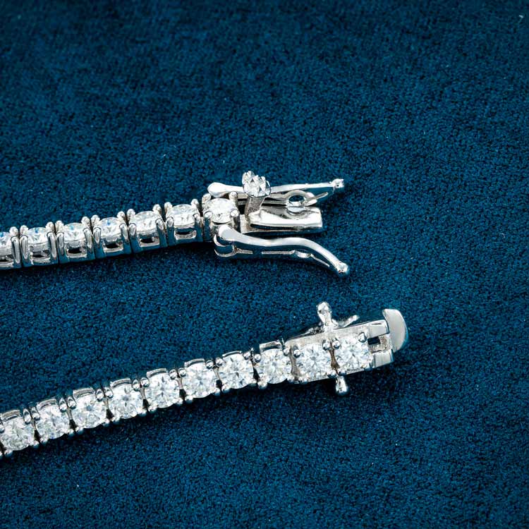 Luxury 3MM Moissanite Tennis Bracelet in 925 Silver for Men & Women Jewelry