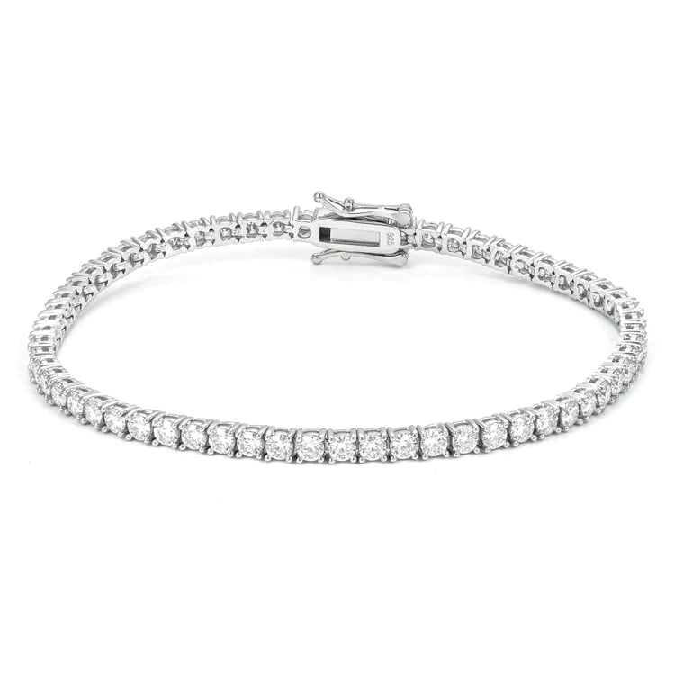 Classic 3MM 10k White Gold Hip hop Moissanite Tennis Bracelet