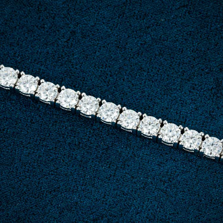 Classic 3MM 10k White Gold Hip hop Moissanite Tennis Bracelet