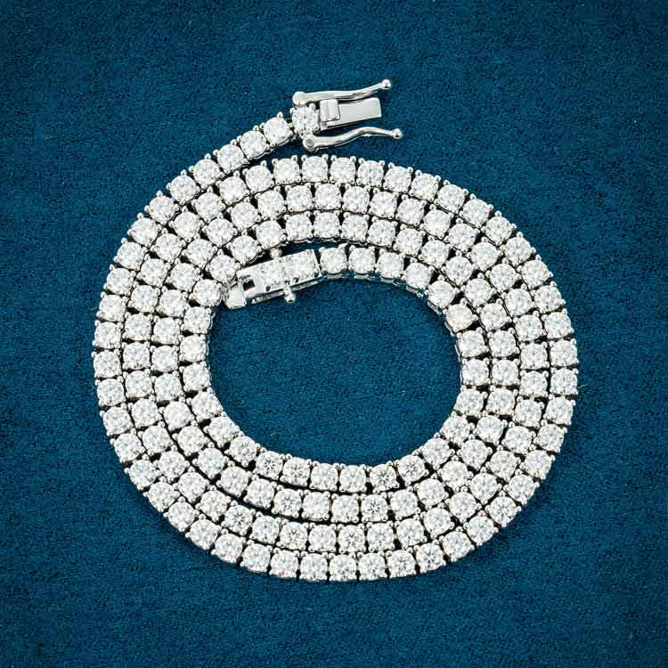 3MM Sterling Silver Moissanite Diamond Tennis Chain