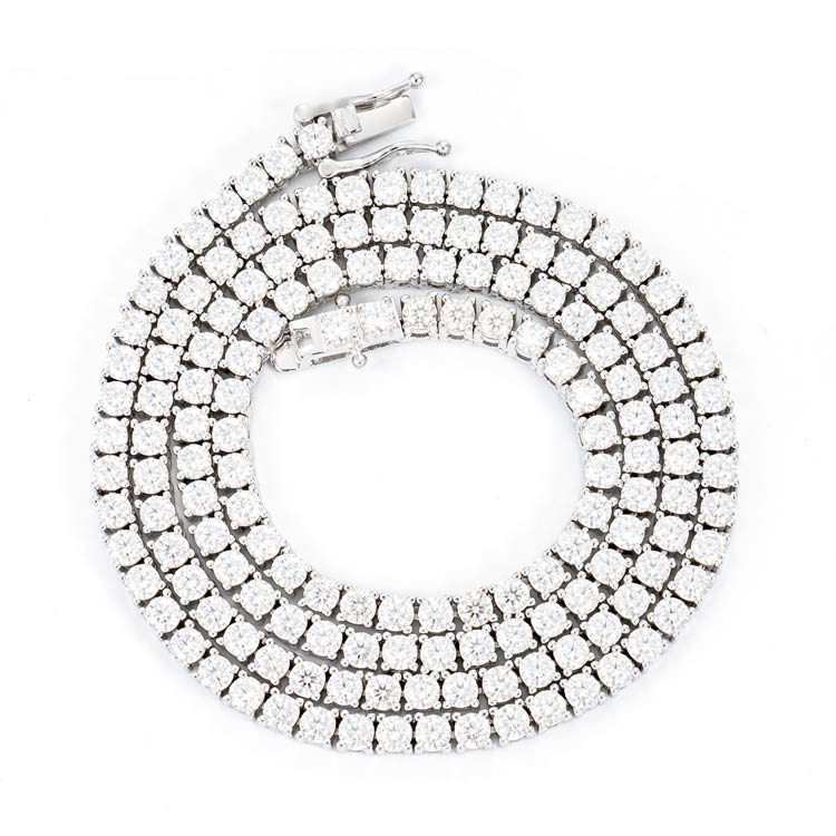 3MM Sterling Silver Moissanite Diamond Tennis Chain