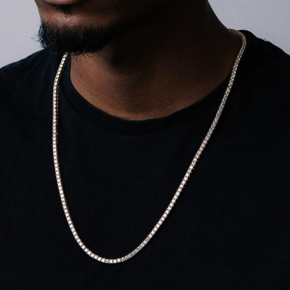 3MM Sterling Silver Moissanite Diamond Tennis Chain