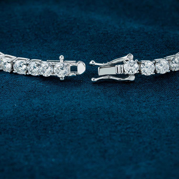 4MM Brilliant 925 Sterling Silver Moissanite Tennis Bracelet for Jewelry Fashion's