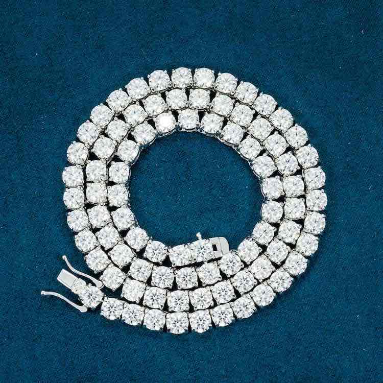 5MM Moissanite Tennis Chain With 925 Sterling Silver