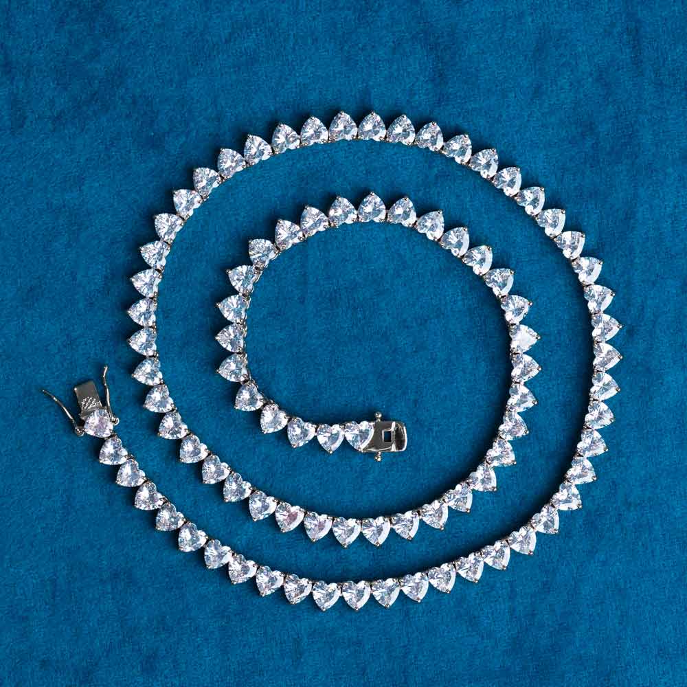 6MM Classic Heart Shaped Moissanite Tennis chain For Anniversary gift