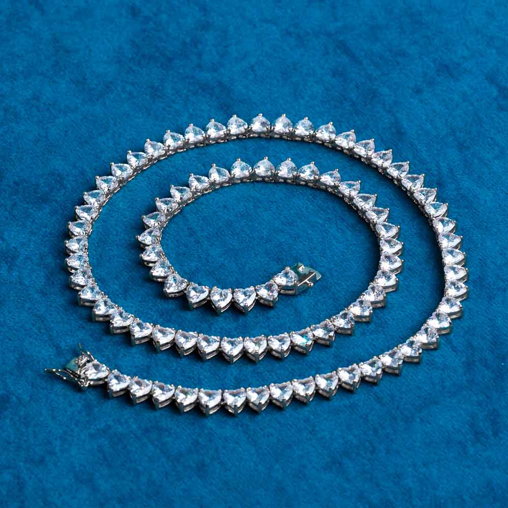 6MM Classic Heart Shaped Moissanite Tennis chain For Anniversary gift