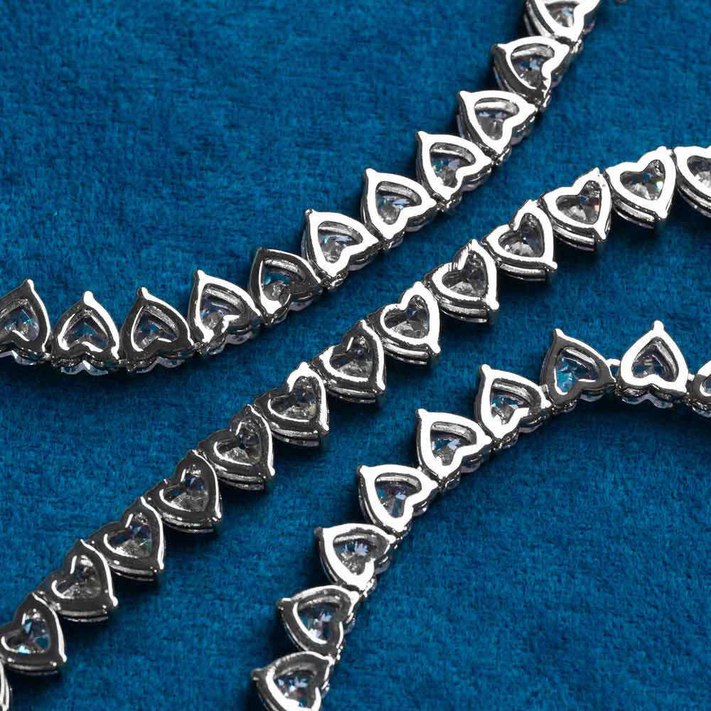 6MM Classic Heart Shaped Moissanite Tennis chain For Anniversary gift