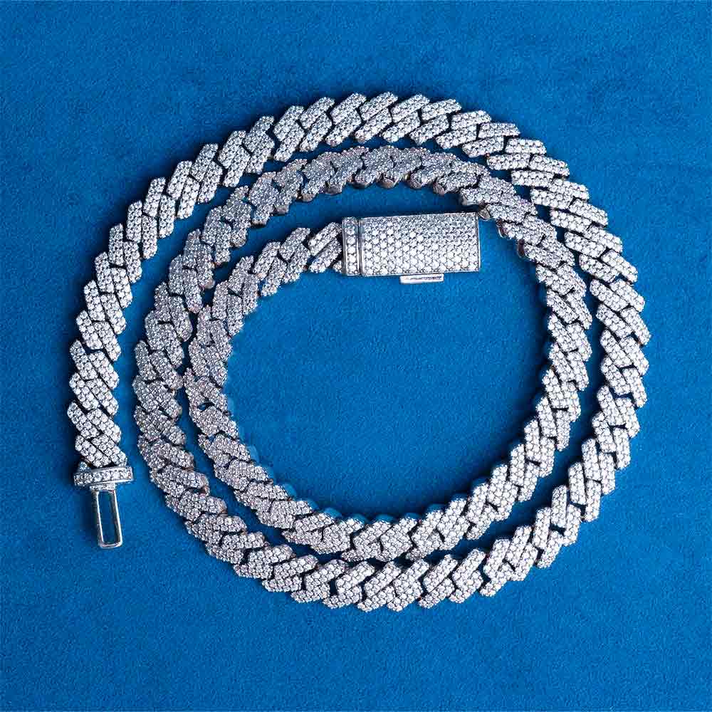 VVS1 8MM 925 Sterling Silver Moissanite Cuban Link Chain