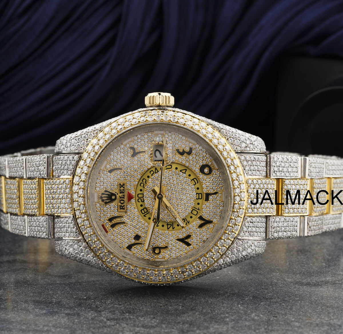 42MM Sky Dweller Moissanite Diamond Watch, Customized Moissanite Studded Watch