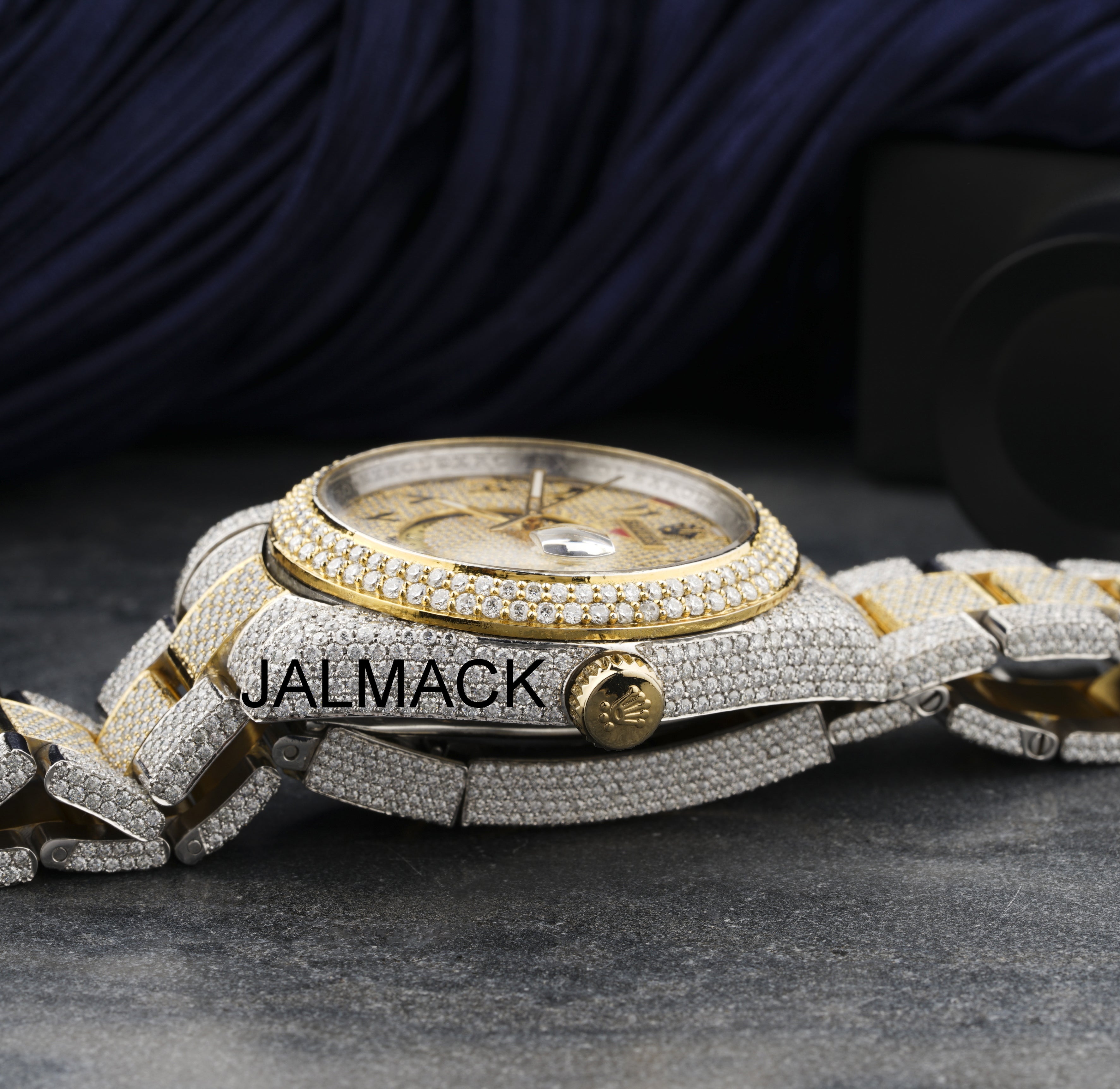 42MM Sky Dweller Moissanite Diamond Watch, Customized Moissanite Studded Watch