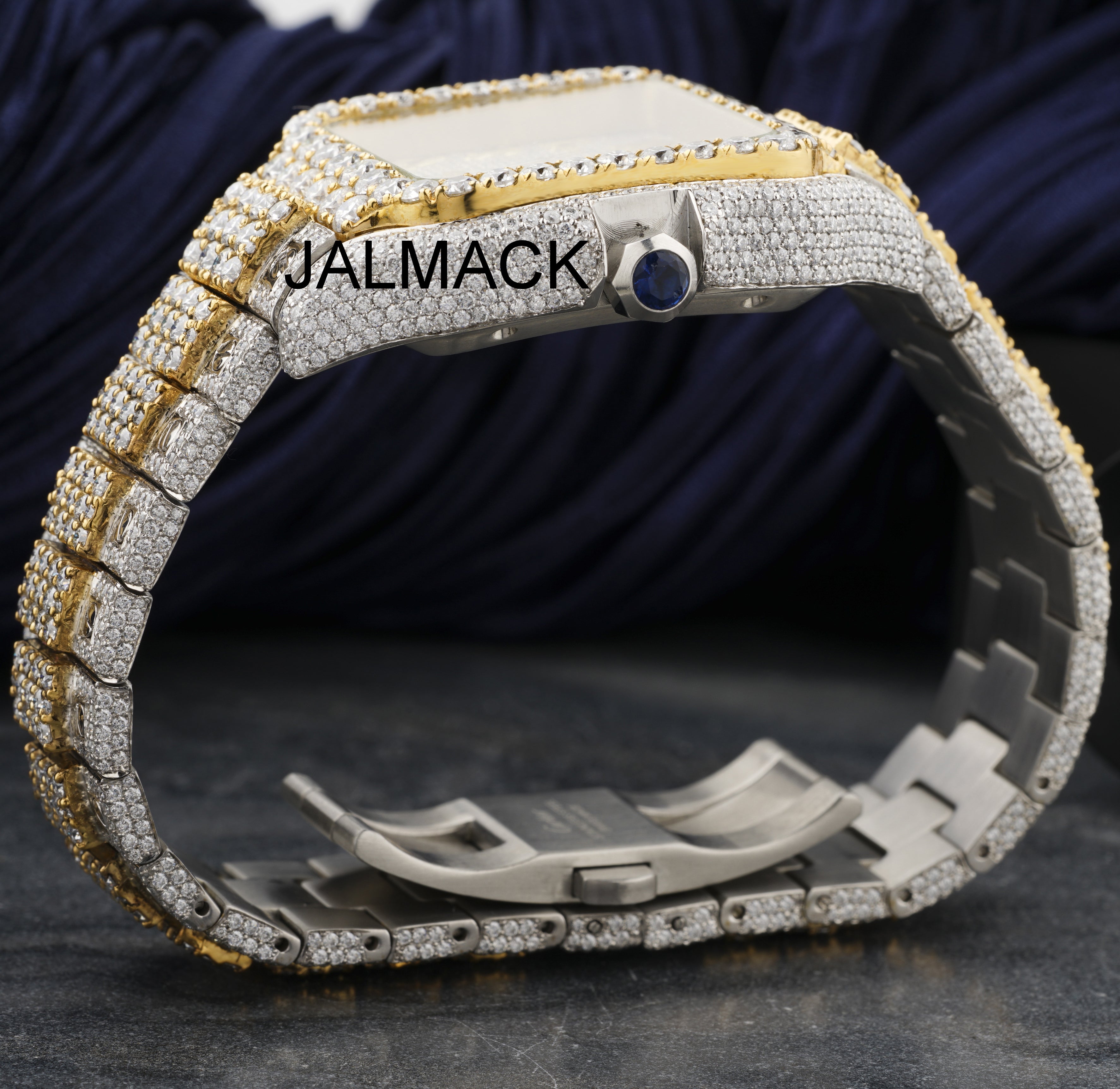 40MM Cartier Fully Iced Out Diamond Watch, Customized Moissanite Studded Watch