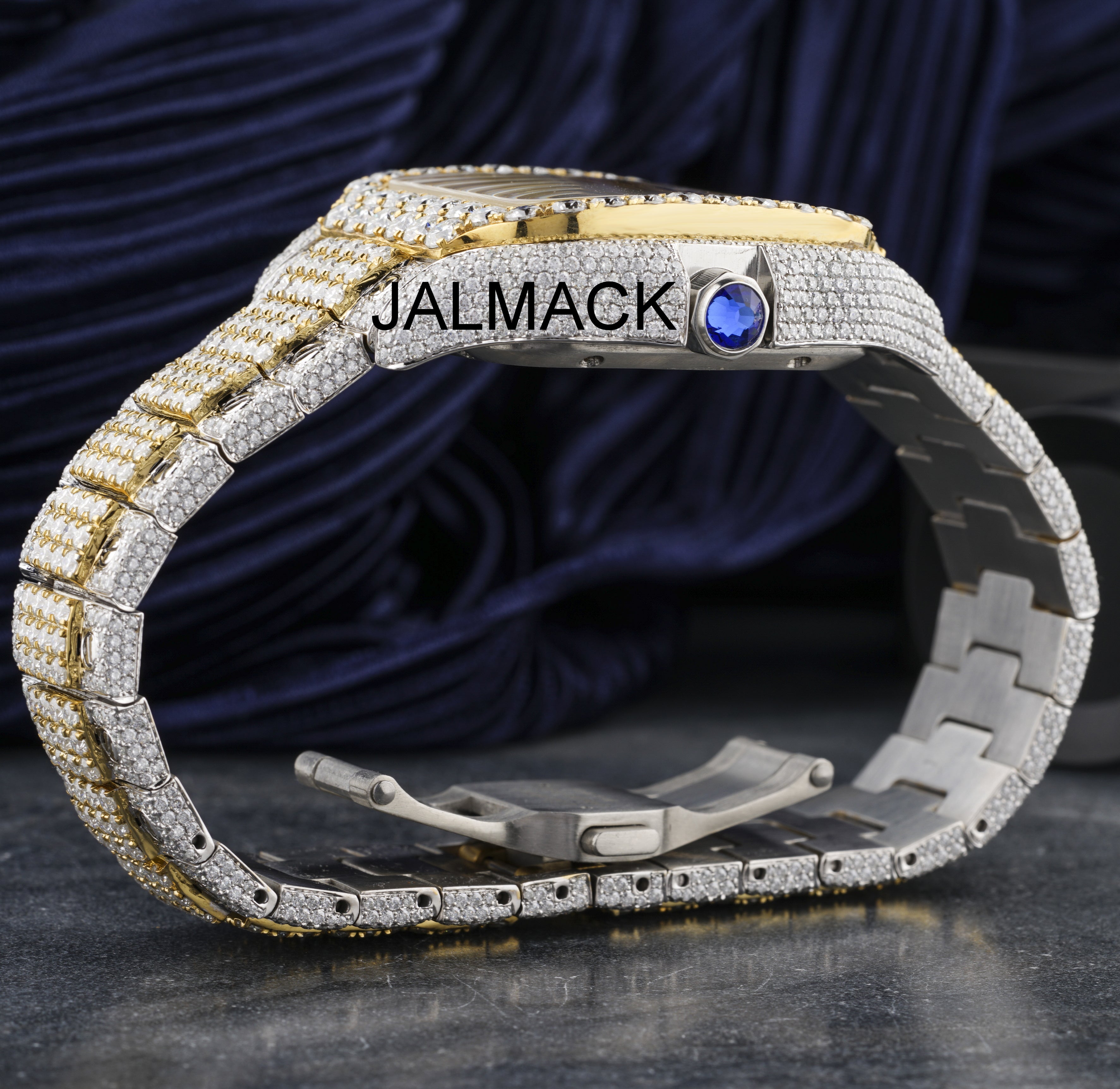unique 40MM Cartier Fully Iced Out Diamond Watch,Customized Moissanite Studded Watch