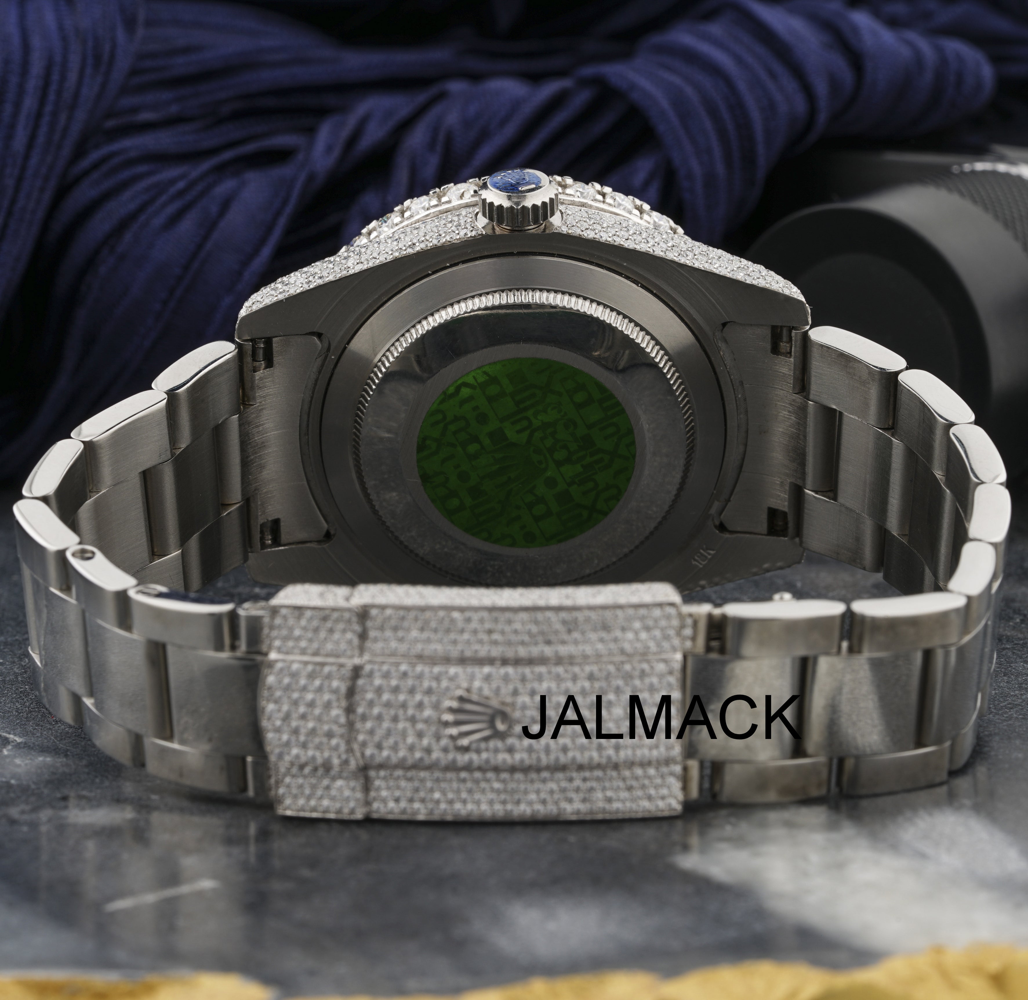 41MM Date Just Moissanite Diamond Watch, Customized Moissanite Studded Watch