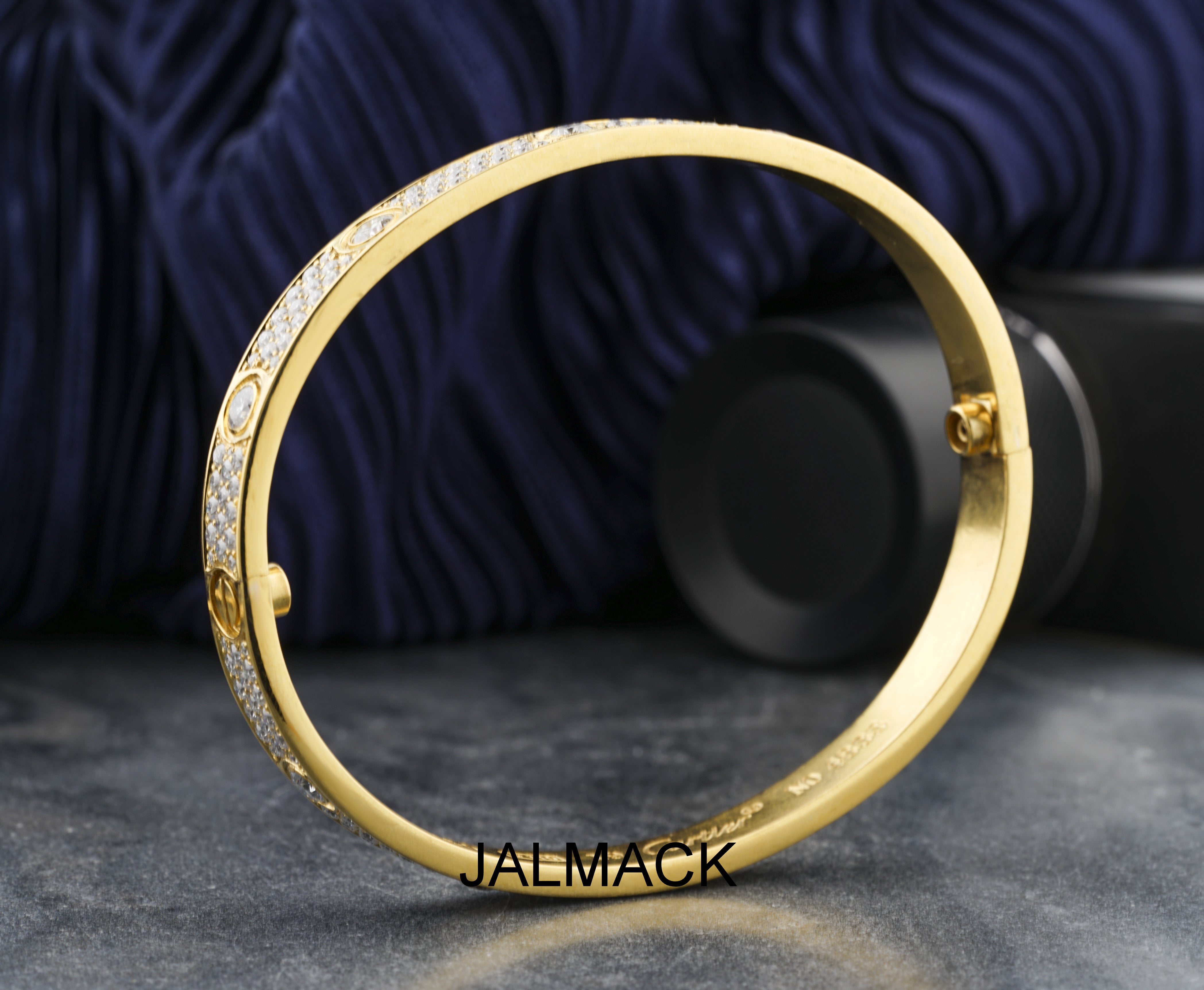 Moissanite Bangle Bracelets, Yellow  Gold