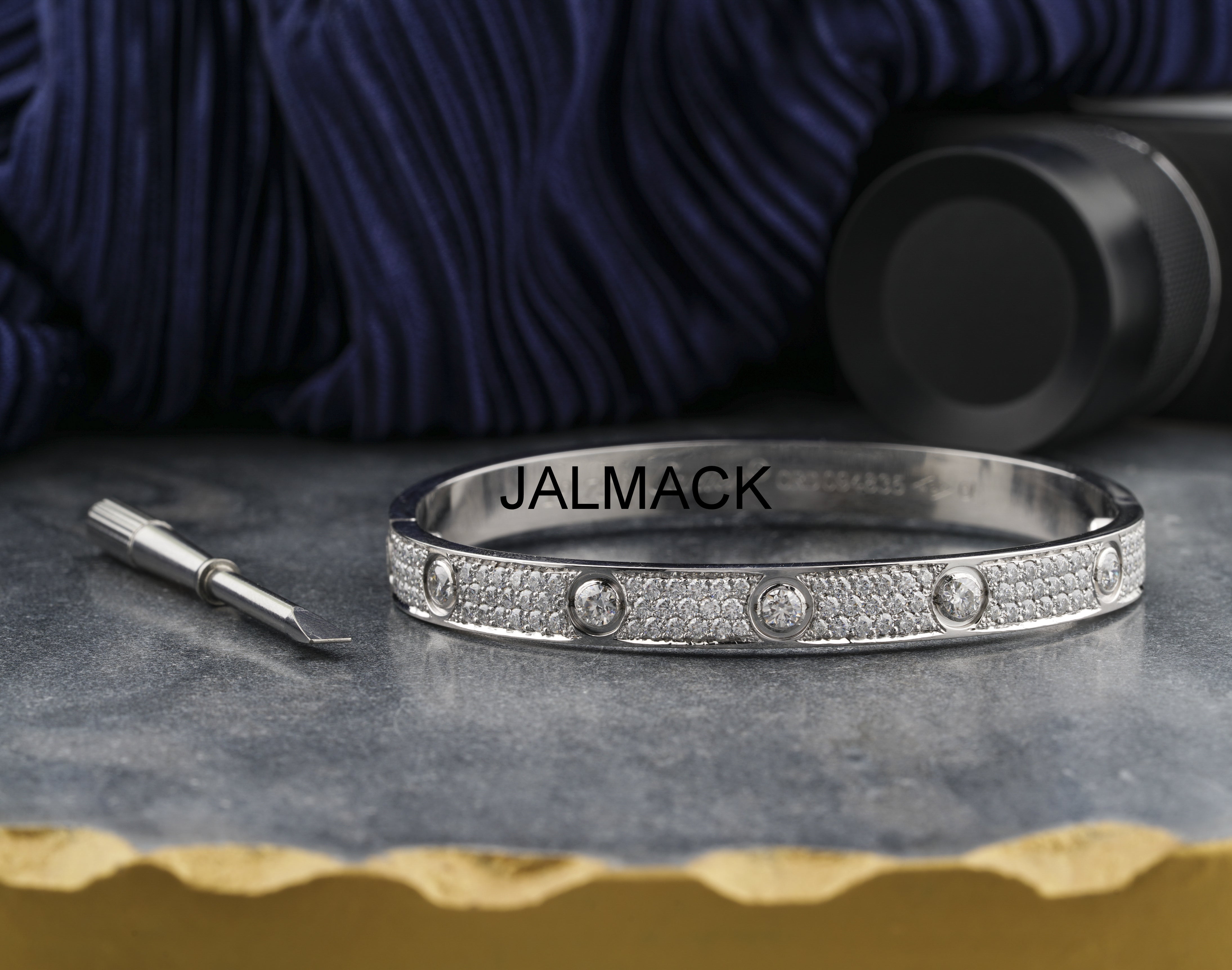 Moissanite Bangle Bracelets, White  Gold