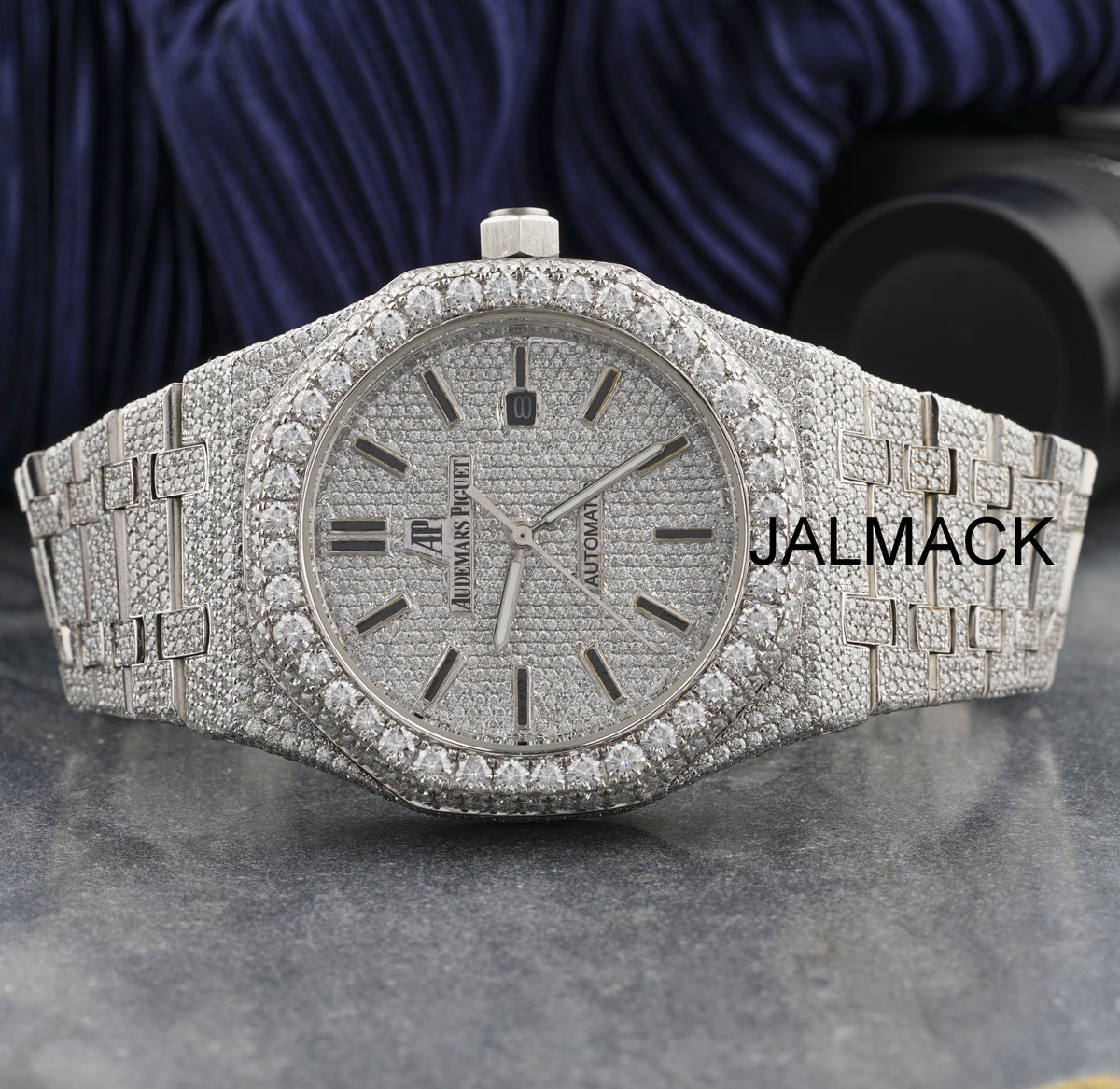 41MM Fully Iced out VVS Moissanite Diamond Watch, Customized Moissanite Studded Watch