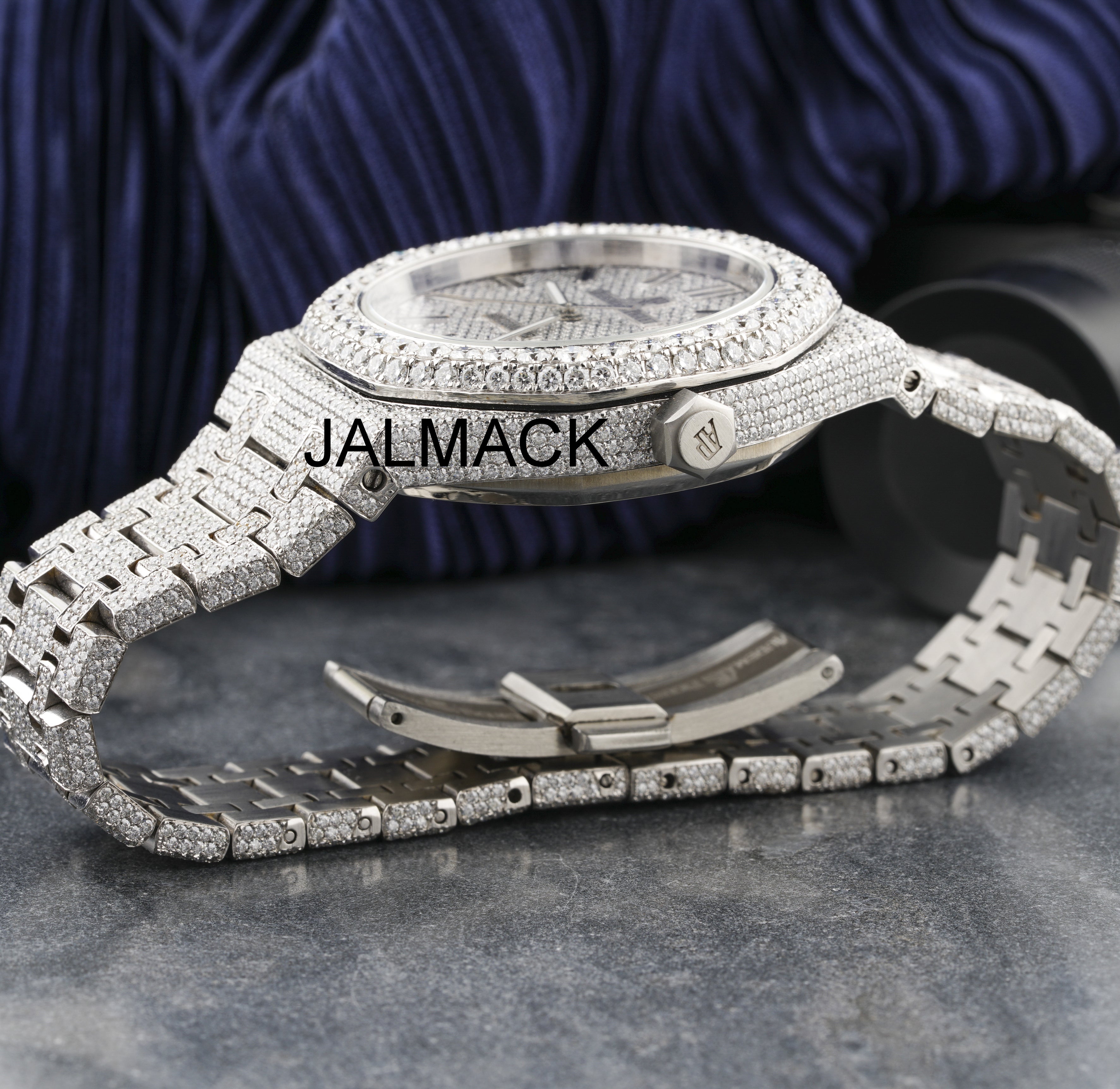 41MM Fully Iced out VVS Moissanite Diamond Watch, Customized Moissanite Studded Watch