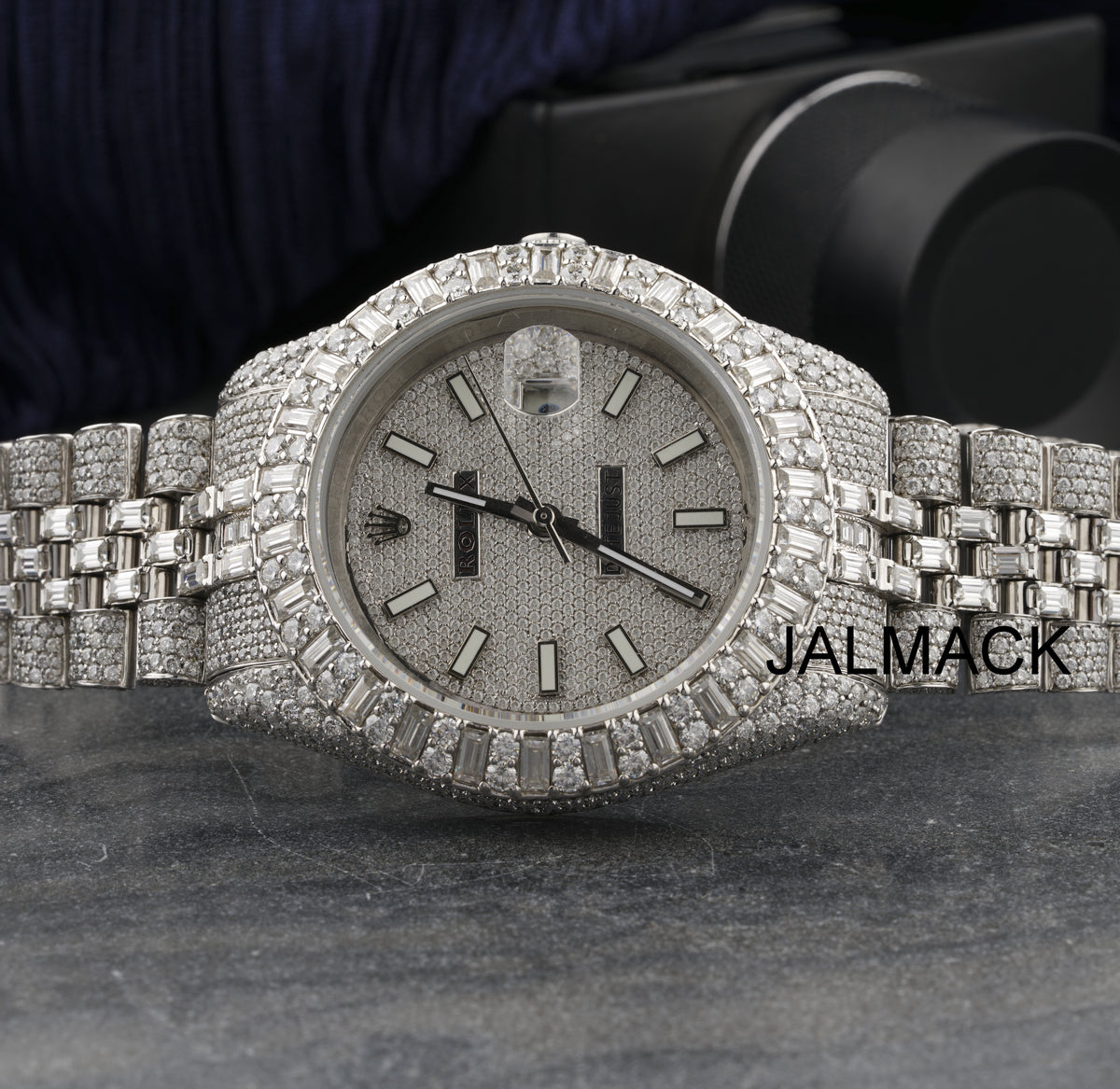 41MM Date Just Stainless Steel Moissanite Fully Automatic Diamond Studded Watch for Men