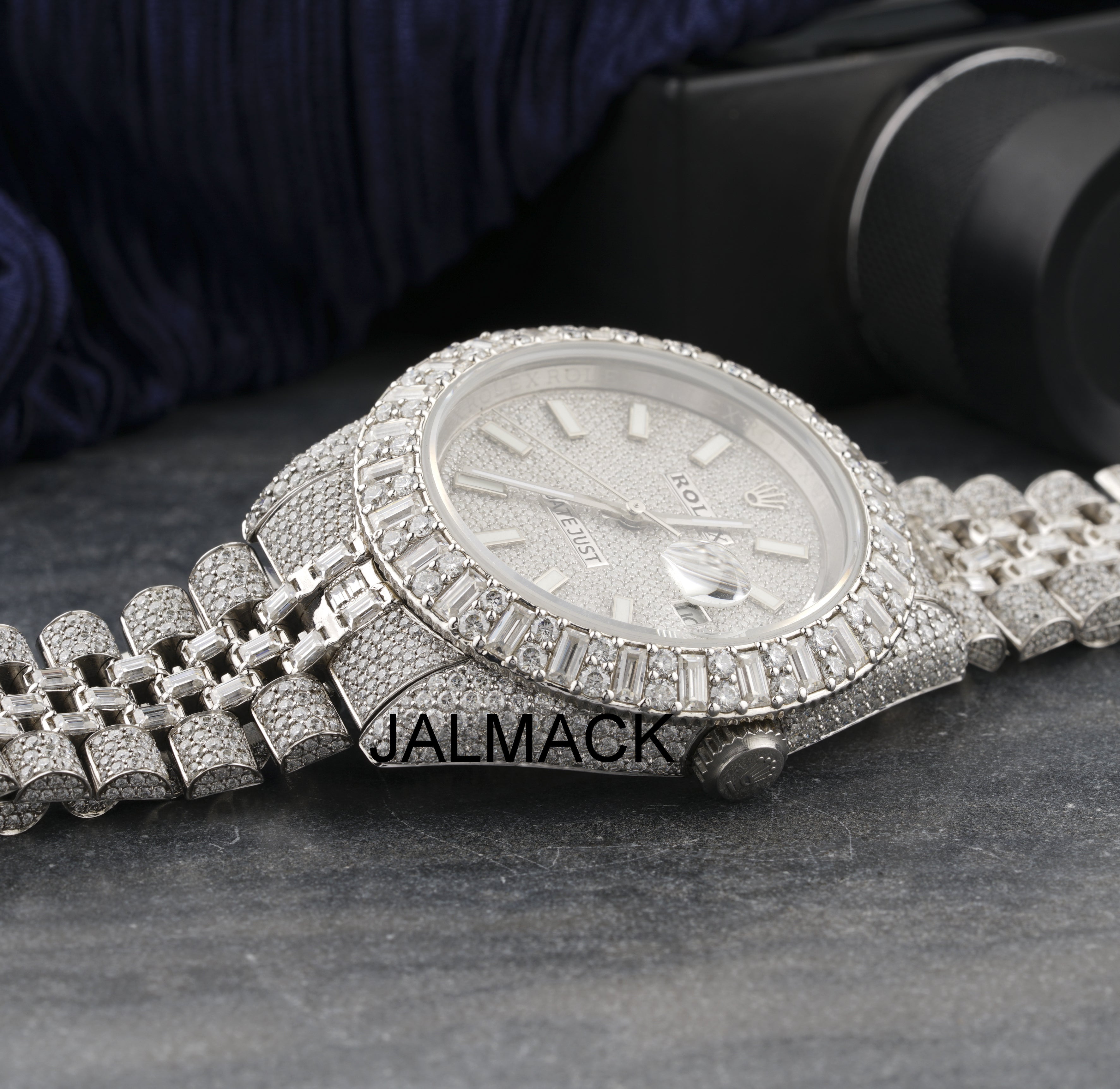 41MM Date Just Stainless Steel Moissanite Fully Automatic Diamond Studded Watch for Men