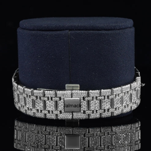 Luxury 36MM Iced Out VVS Moissanite Diamond fully Automatic Watch, Customized Moissanite Studded Watch