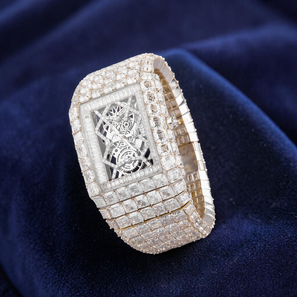 Billionaire Watch Majestic Horizon Iced-Out Diamond Watch – Baguette &  Asscher Cut VVS1 D Color | Luxury Automatic Timepiece