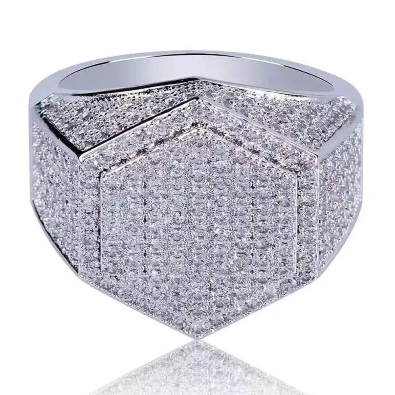 Handmade Moissanite Iced Out Hip Hop Paved Iced Out Synthetic Diamond Big Hollow 925 Sterling silver Jewelry Gift for Him Boyfriend Husband