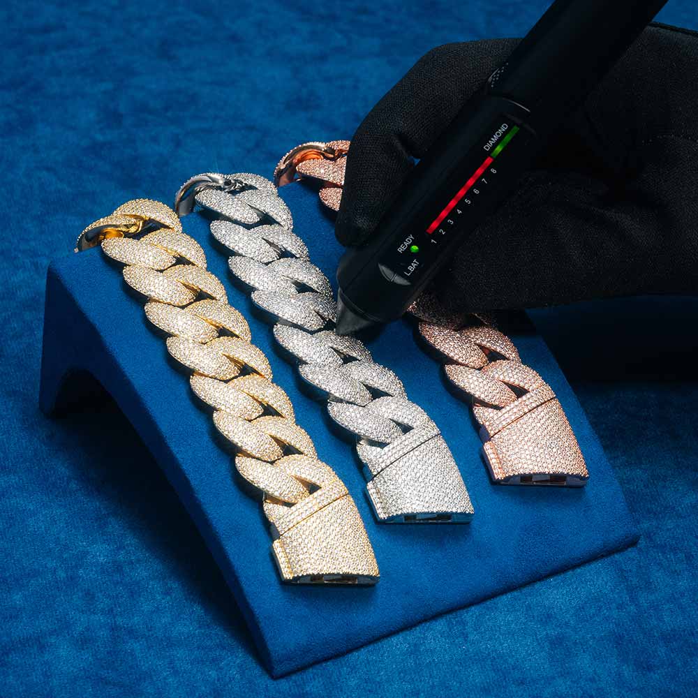 Luxurious 20MM Miami Moissanite Diamond Cuban Link Bracelet for fashion's jewelry