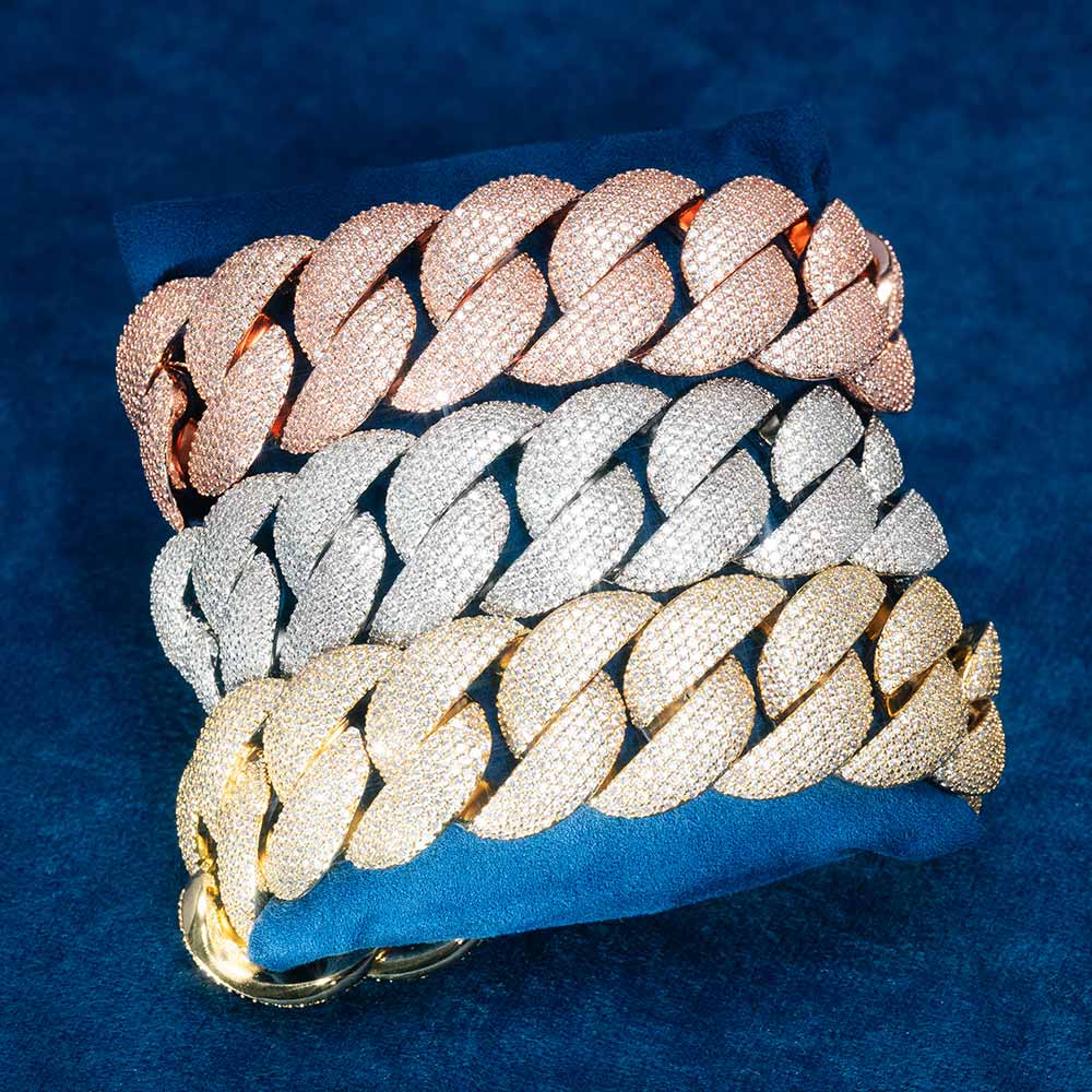 Luxurious 20MM Miami Moissanite Diamond Cuban Link Bracelet for fashion's jewelry