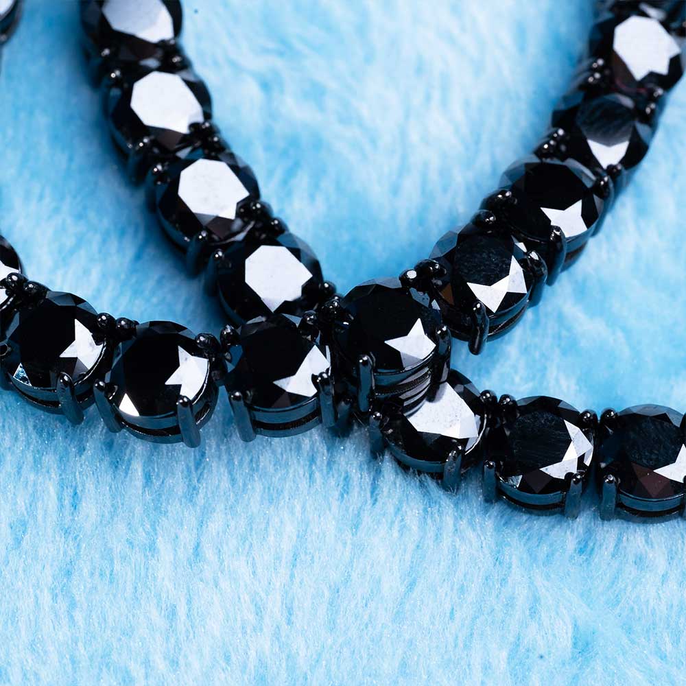 6MM Brilliant Classic Black Moissanite Tennis Chain For Men and Women Jewelry