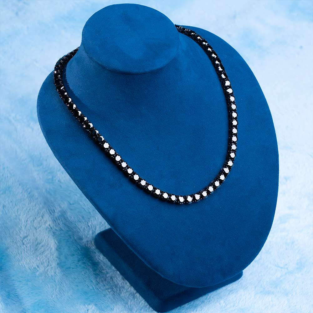 6MM Brilliant Classic Black Moissanite Tennis Chain For Men and Women Jewelry