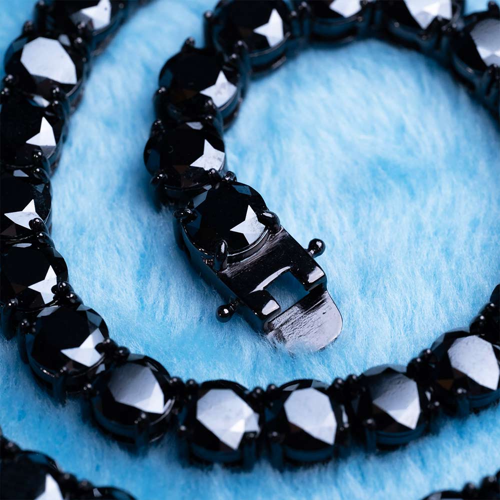 6MM Brilliant Classic Black Moissanite Tennis Chain For Men and Women Jewelry