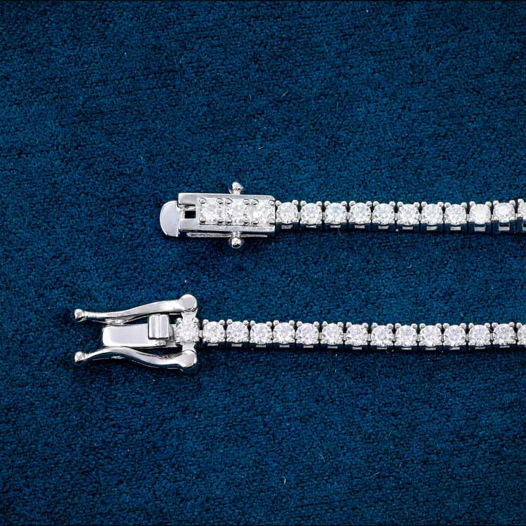 2MM Luxury 10k White gold Moissanite Tennis Bracelet