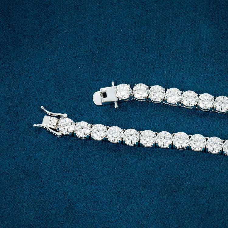 6MM Sparkling Moissanite Diamond tennis Chain in Silver