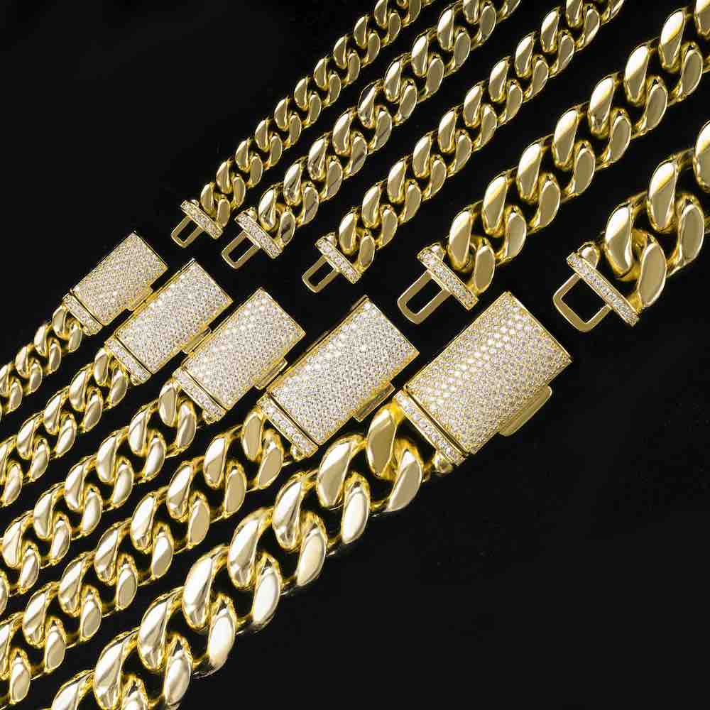 18MM Moissanite Hip Hop Cuban Link Chain In 925 Sterling Silver Men's Fashion Jewelry