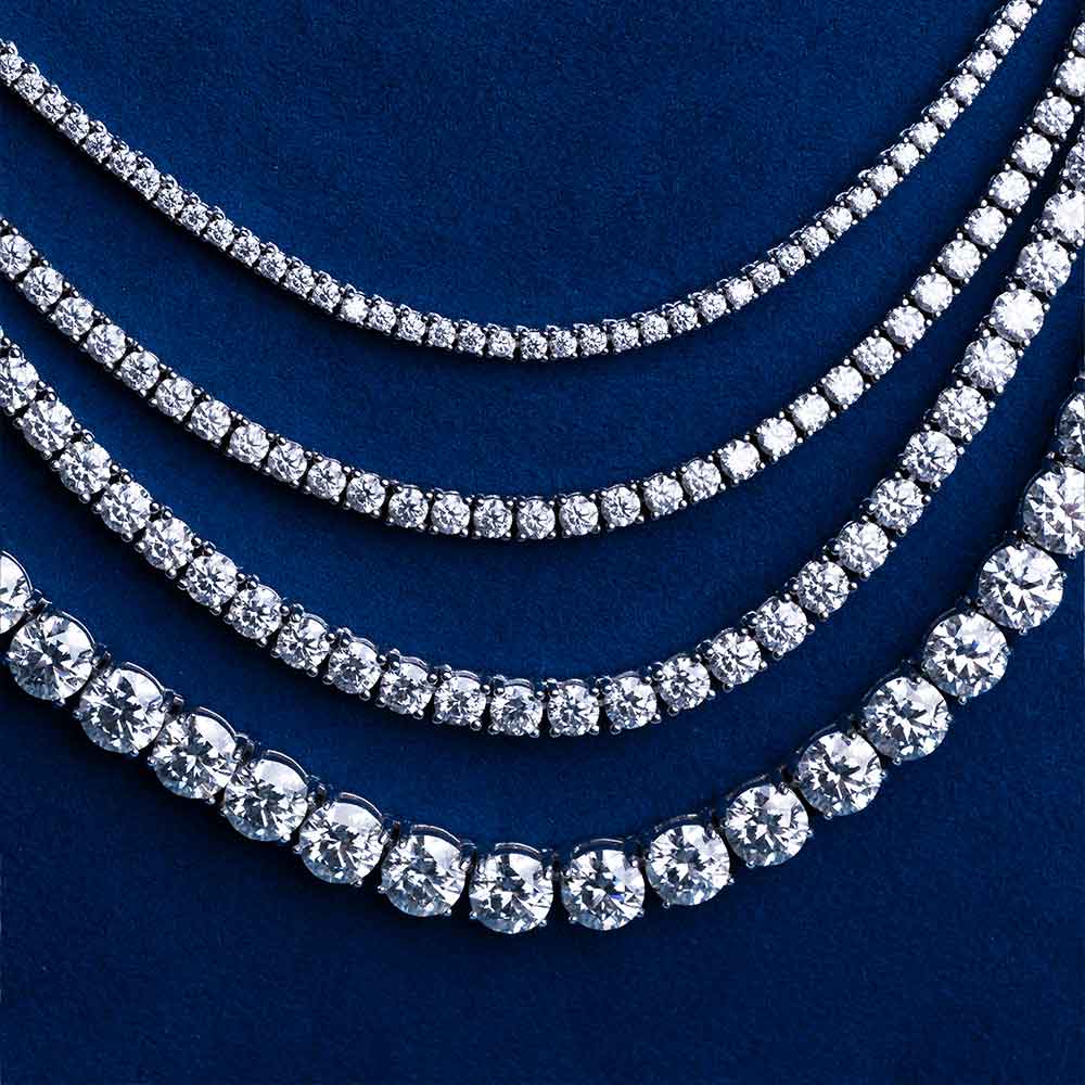 6MM 925 Sterling Silver Moissanite Diamond Tennis Chain