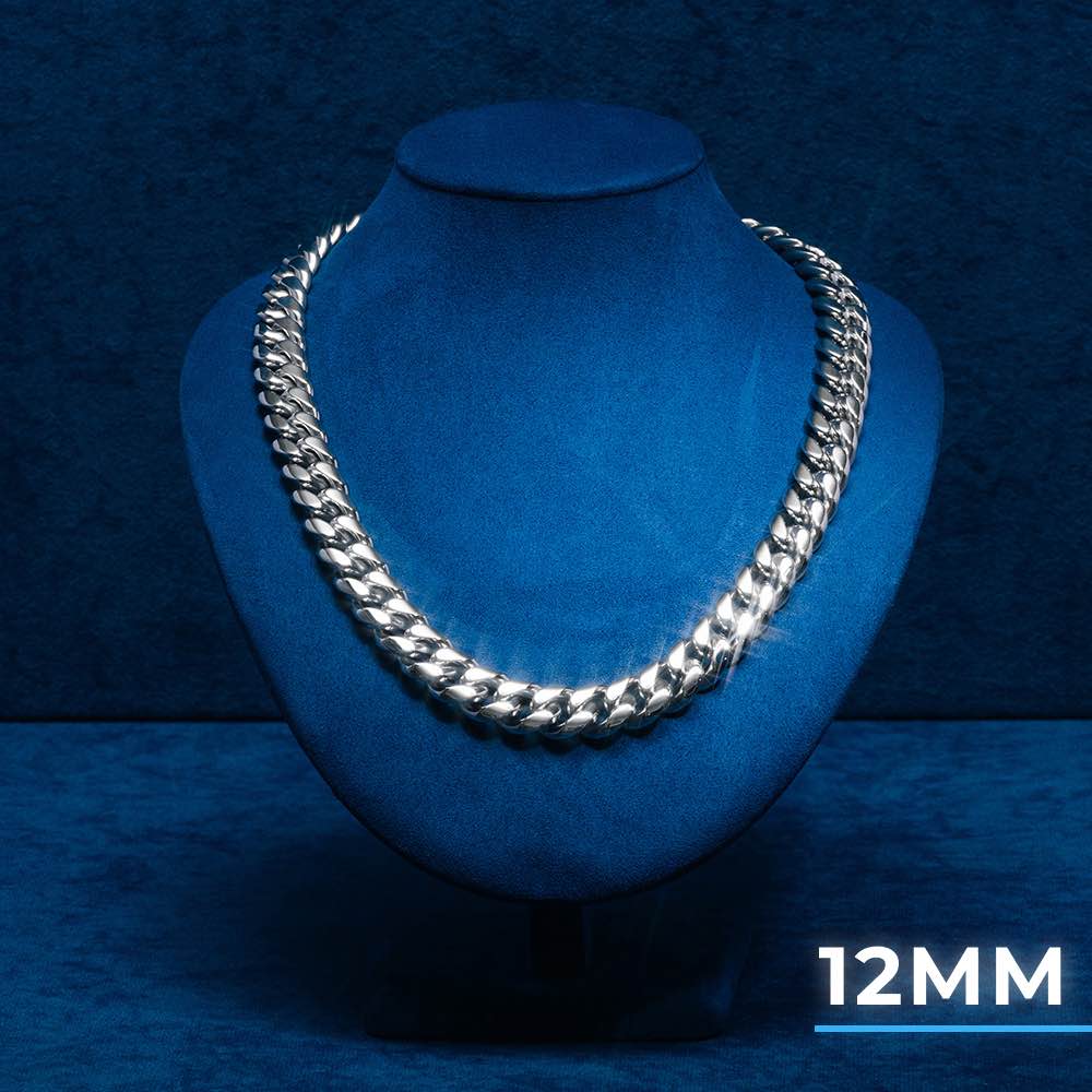 18MM Solitaire 925 Silver Cuban Link Hip Hop Chain For Men Fashions